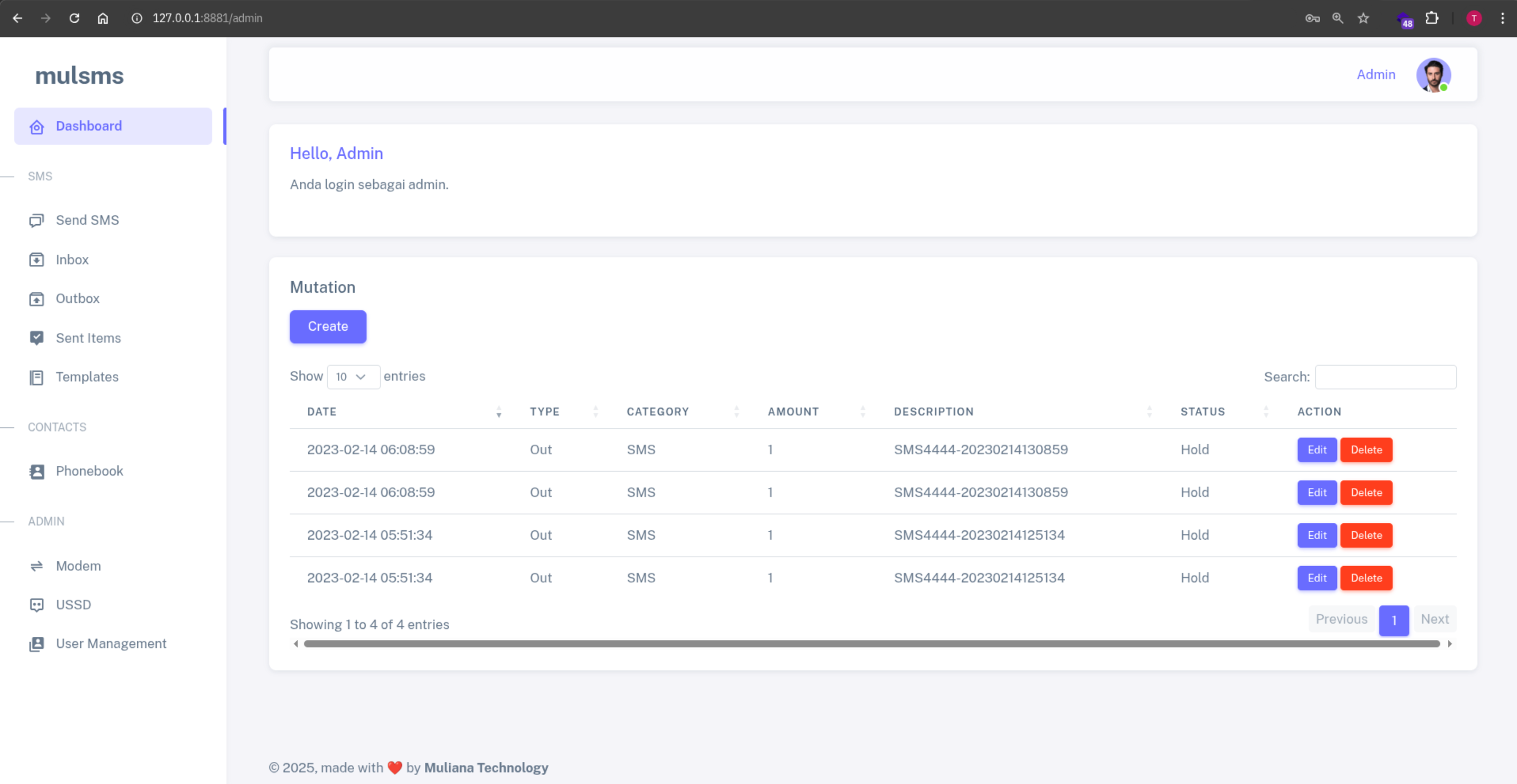Aplikasi SMS Gateway (Laravel + Gammu)